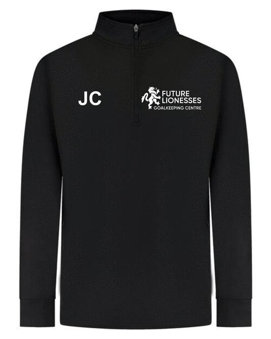 Black 1/4 Zip Tracksuit Top