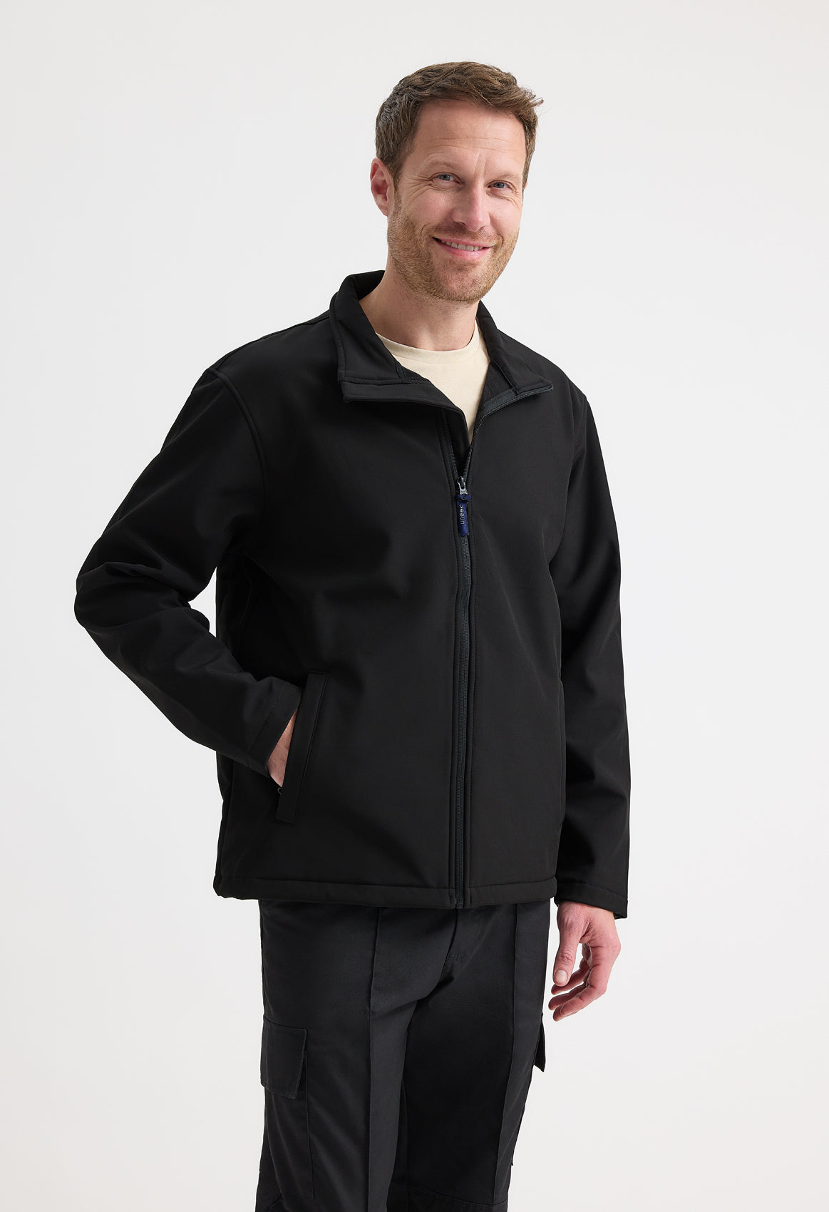 Mens Classic Full Zip Soft Shell Jacket - Black